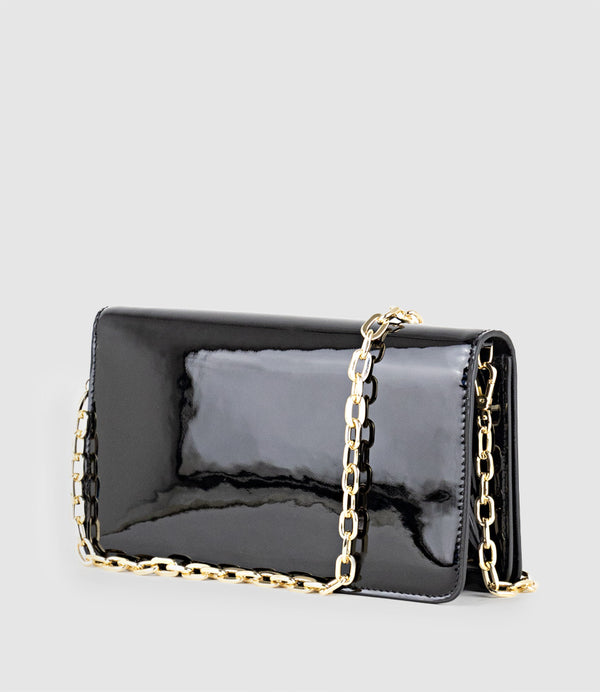 Gold Faux shops Patent Leather Clutch