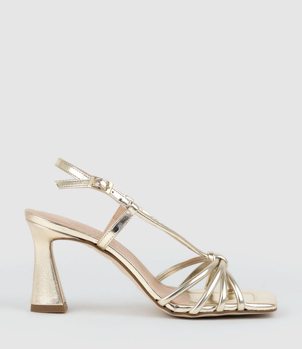 SIMMER90 Strappy Slingback Sandal in Gold Edward Meller