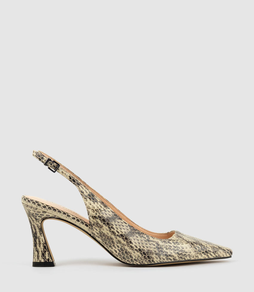 ALIDA75 Chiselled Slingback in Roccia Snake - Edward Meller