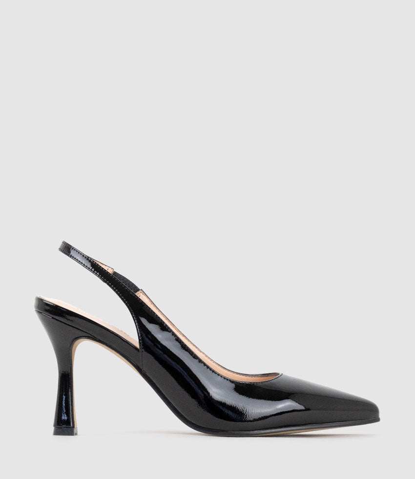 ARILLA85 Slingback Pump in Black Patent - Edward Meller