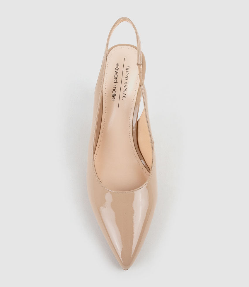 ARILLA85 Slingback Pump in Nude Patent - Edward Meller