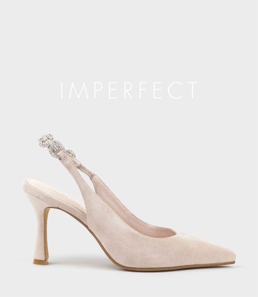 AZALIA85 Slingback Pump with Diamond Band in Blush Suede