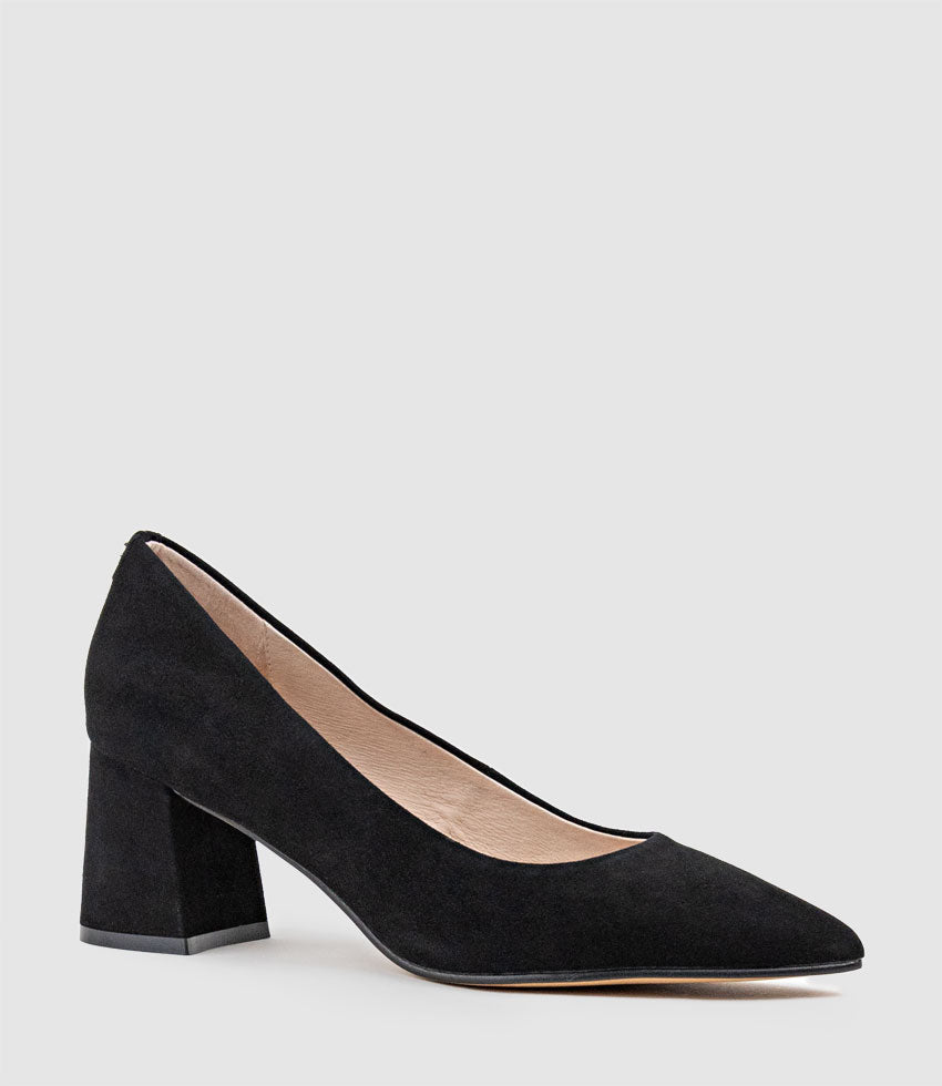 Harper Black Suede Ankle Strap Heels | Ankle strap heels, Trendy heels,  Heels