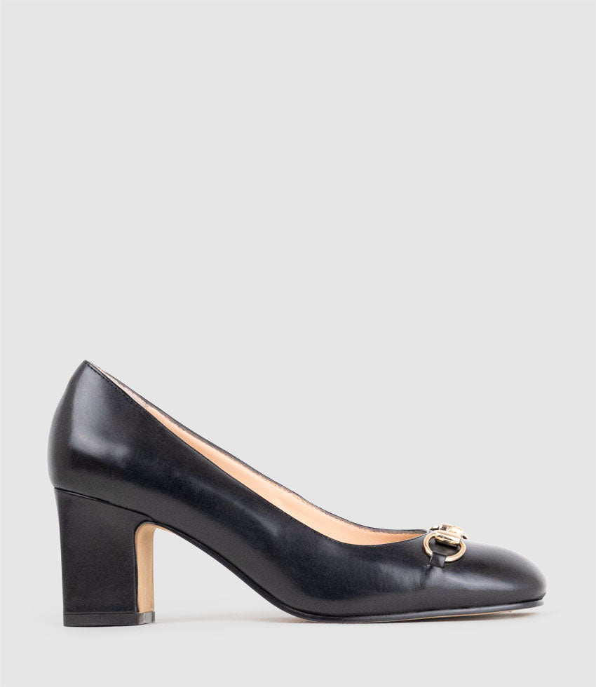 CHANELLE65 Pump with Trim in Black Calf - Edward Meller