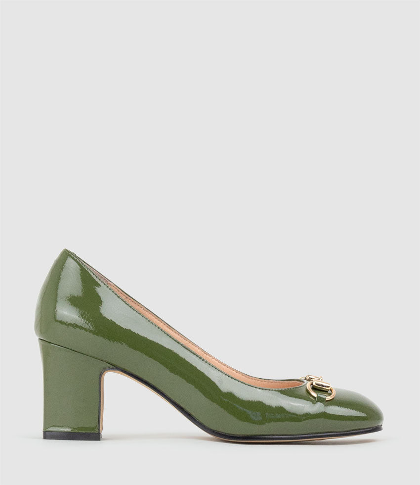 CHANELLE65 Pump with Trim in Grass Patent - Edward Meller