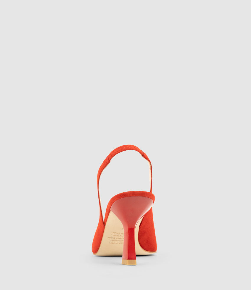 DELANEY80 Slingback with Ornament in Red Suede - Edward Meller