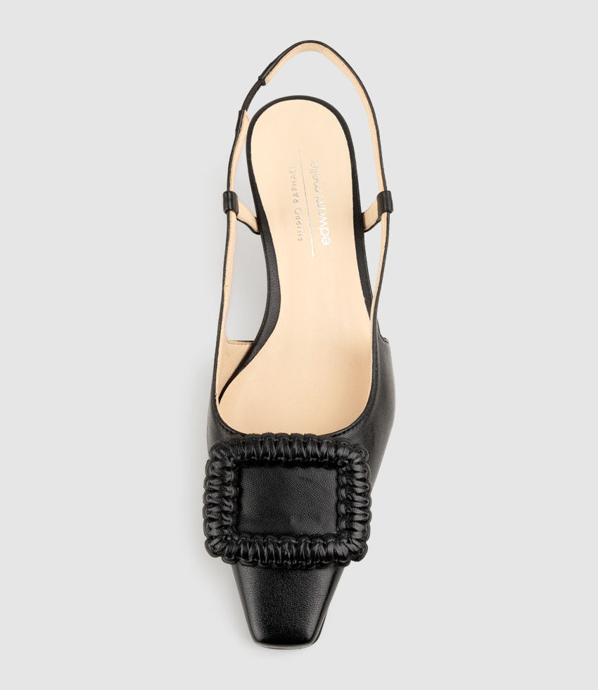 DEMETER60 Slingback with Ornament in Black - Edward Meller