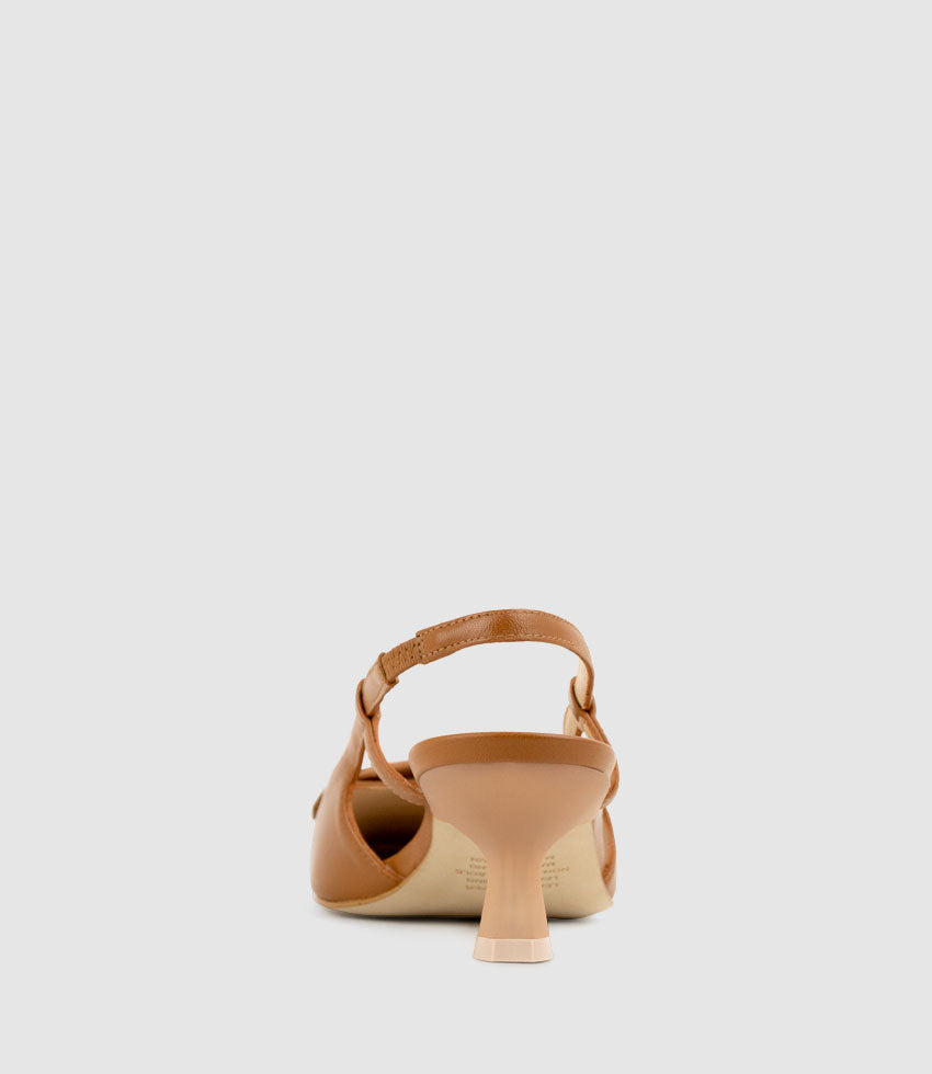 DEMETER60 Slingback with Ornament in Tan - Edward Meller