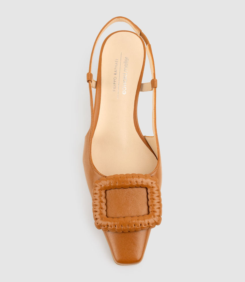 DEMETER60 Slingback with Ornament in Tan - Edward Meller