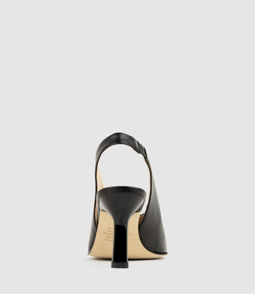 DESTINY90 Open Toe Slingback in Black - Edward Meller