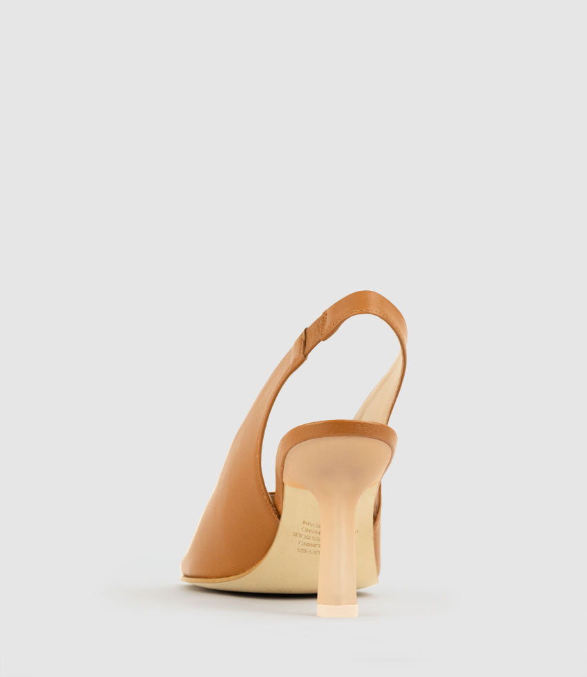 DESTINY90 Open Toe Slingback in Tan - Edward Meller