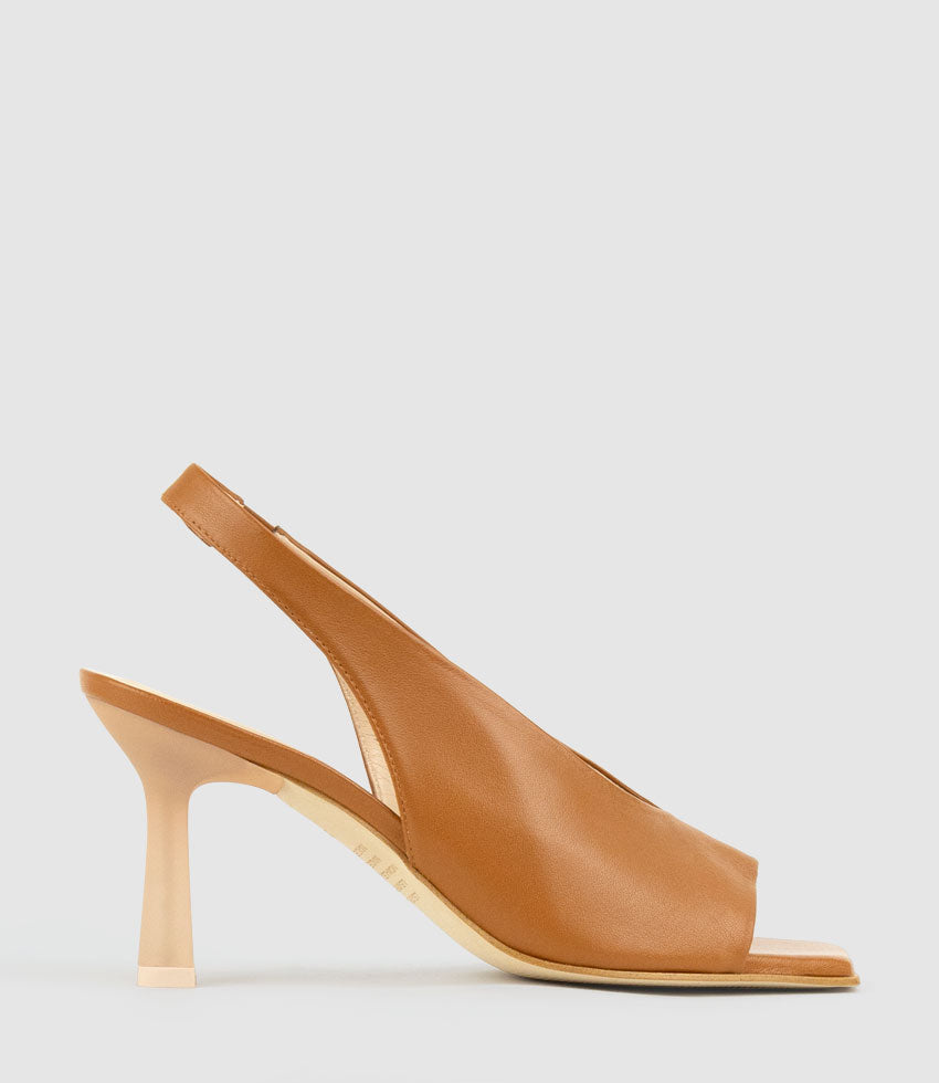 DESTINY90 Open Toe Slingback in Tan - Edward Meller