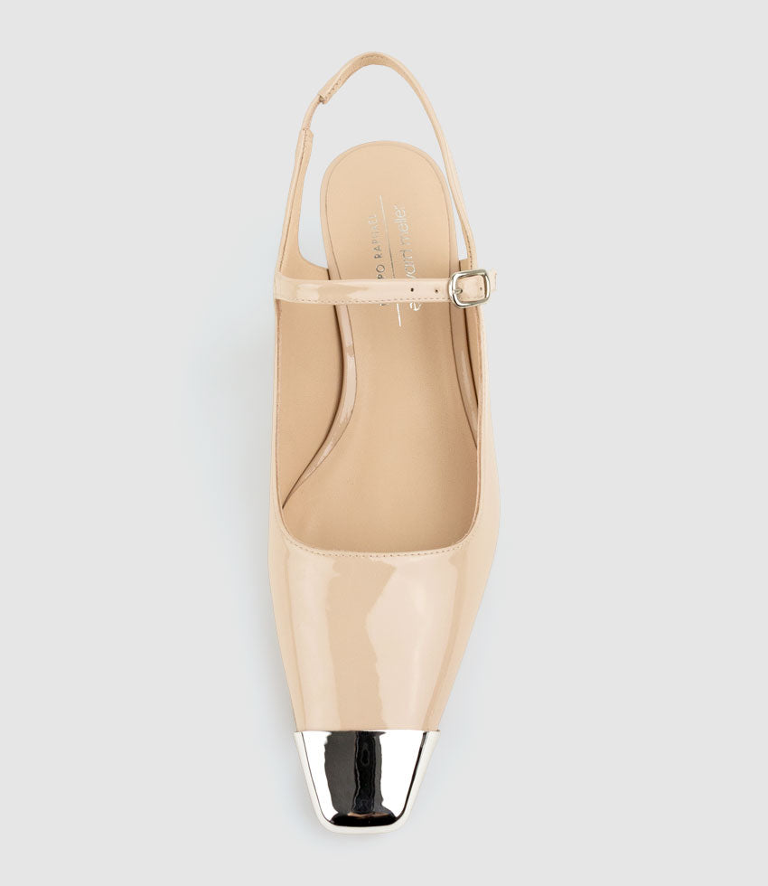 DEVINA60 Mary Jane Slingback Pump in Nude Patent - Edward Meller