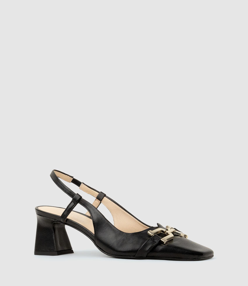 DORINDA70 Block Heel Slingback in Black - Edward Meller