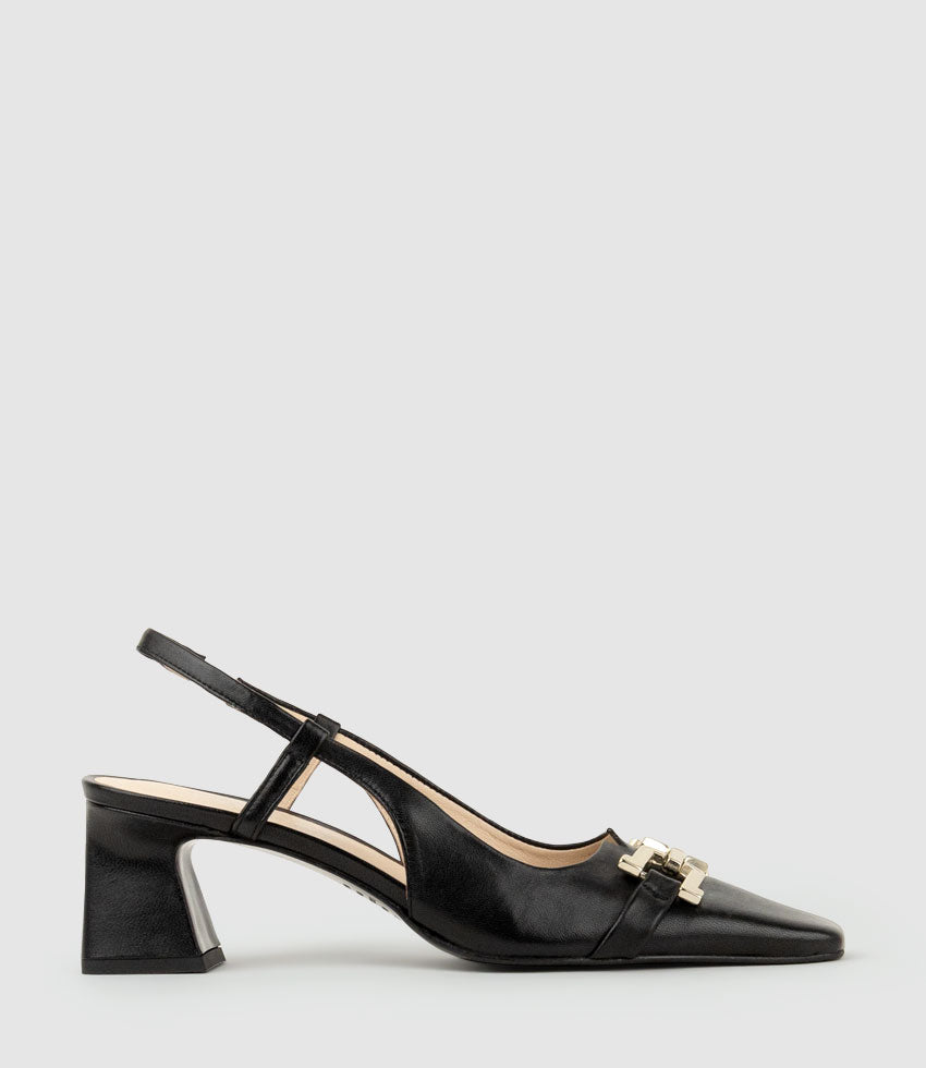 DORINDA70 Block Heel Slingback in Black - Edward Meller