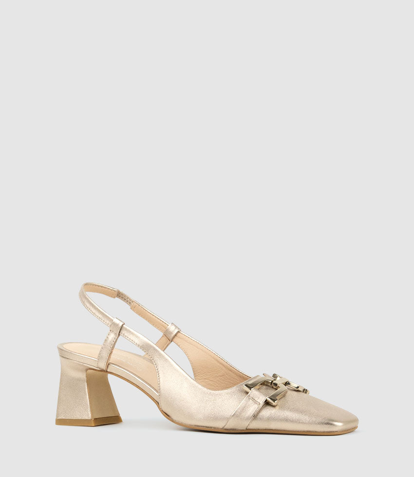 DORINDA70 Block Heel Slingback in Rosegold - Edward Meller