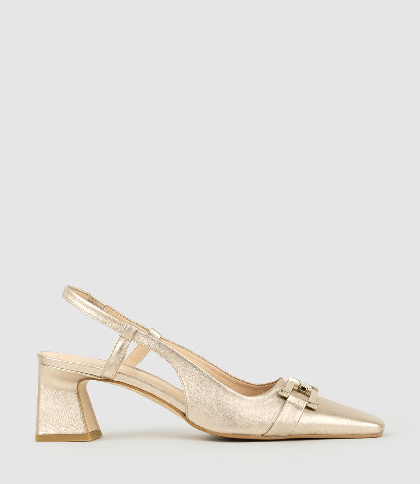 DORINDA70 Block Heel Slingback in Rosegold - Edward Meller