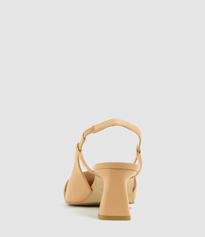 DORINDA70 Block Heel Slingback in Tan - Edward Meller