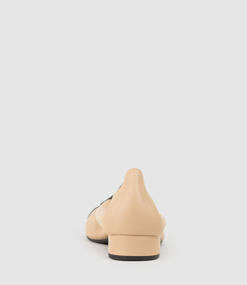 ELSIE Cap Toe Elastic Throat Ballet in Nude - Edward Meller