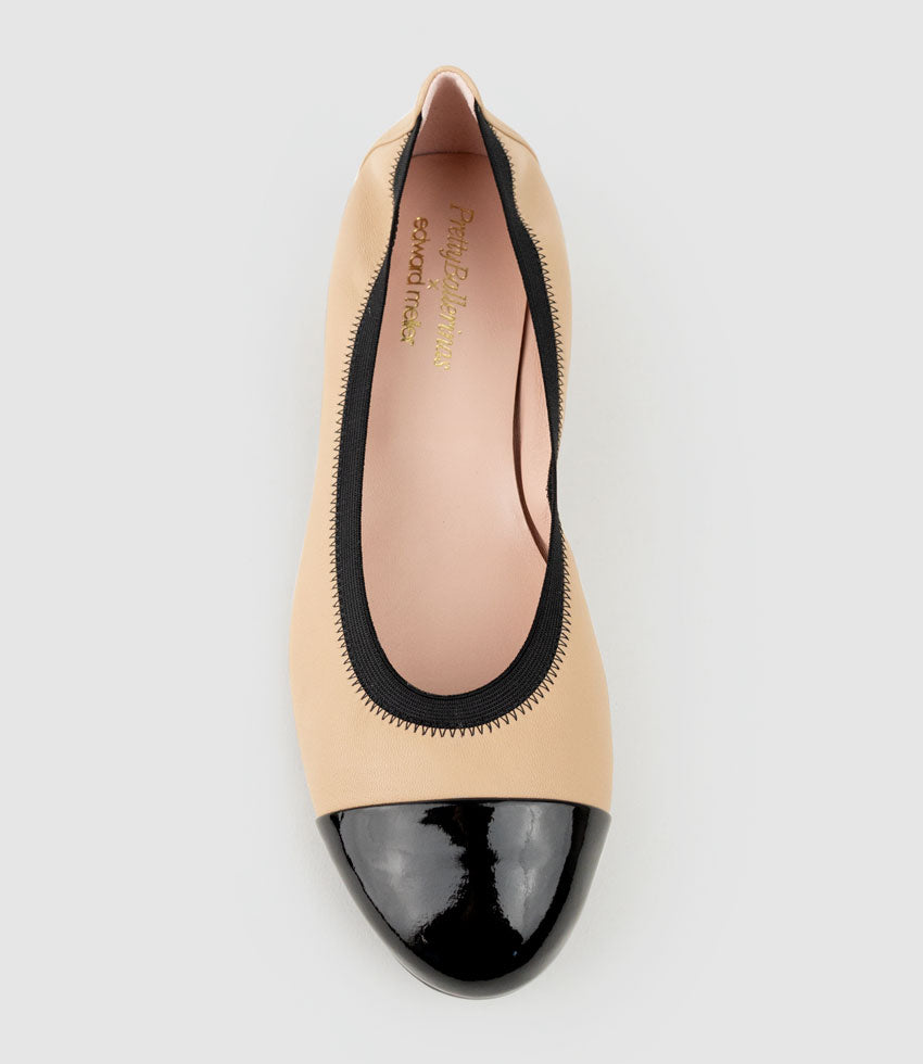 ELSIE Cap Toe Elastic Throat Ballet in Nude - Edward Meller