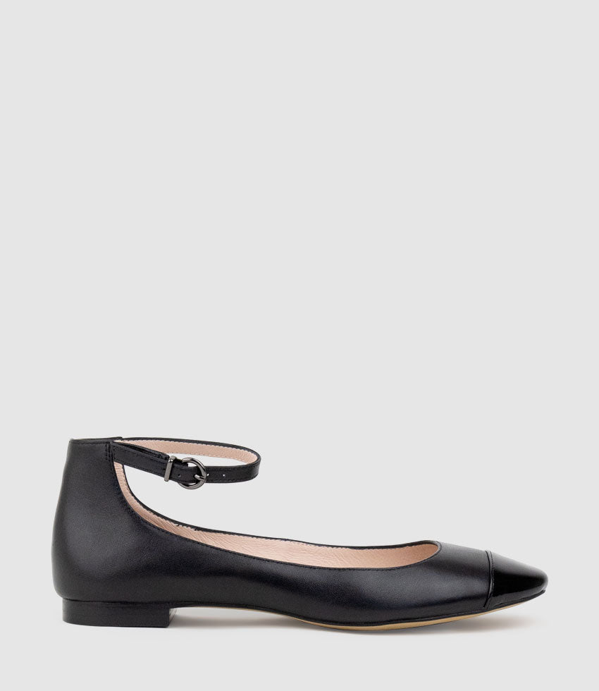 Black ballet flats outlet with ankle strap