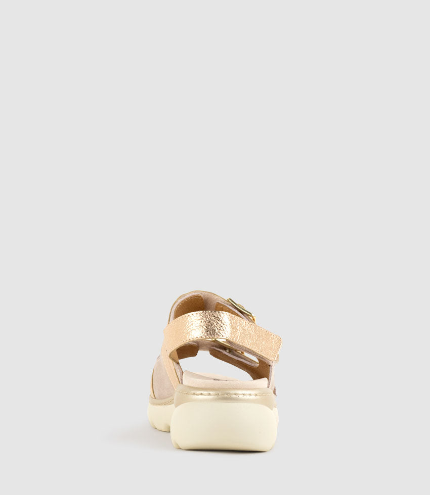 LANETTE Two Strap Comfort Sandal in Rosegold