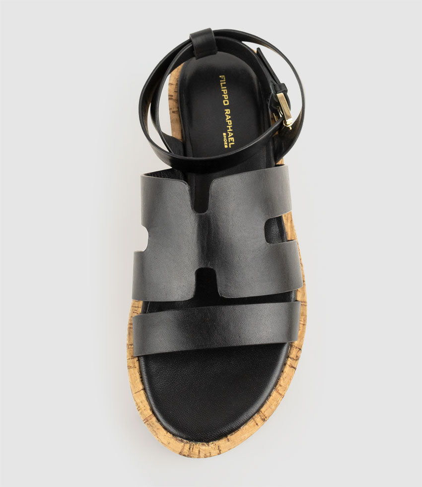 LEMUE H Front Sandal on Unit in Black  - Edward Meller