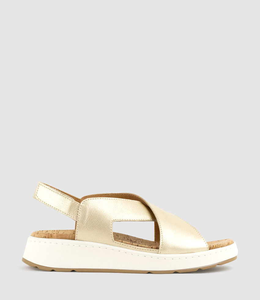 LORAINE Crossover Comfort Sandal in Platino