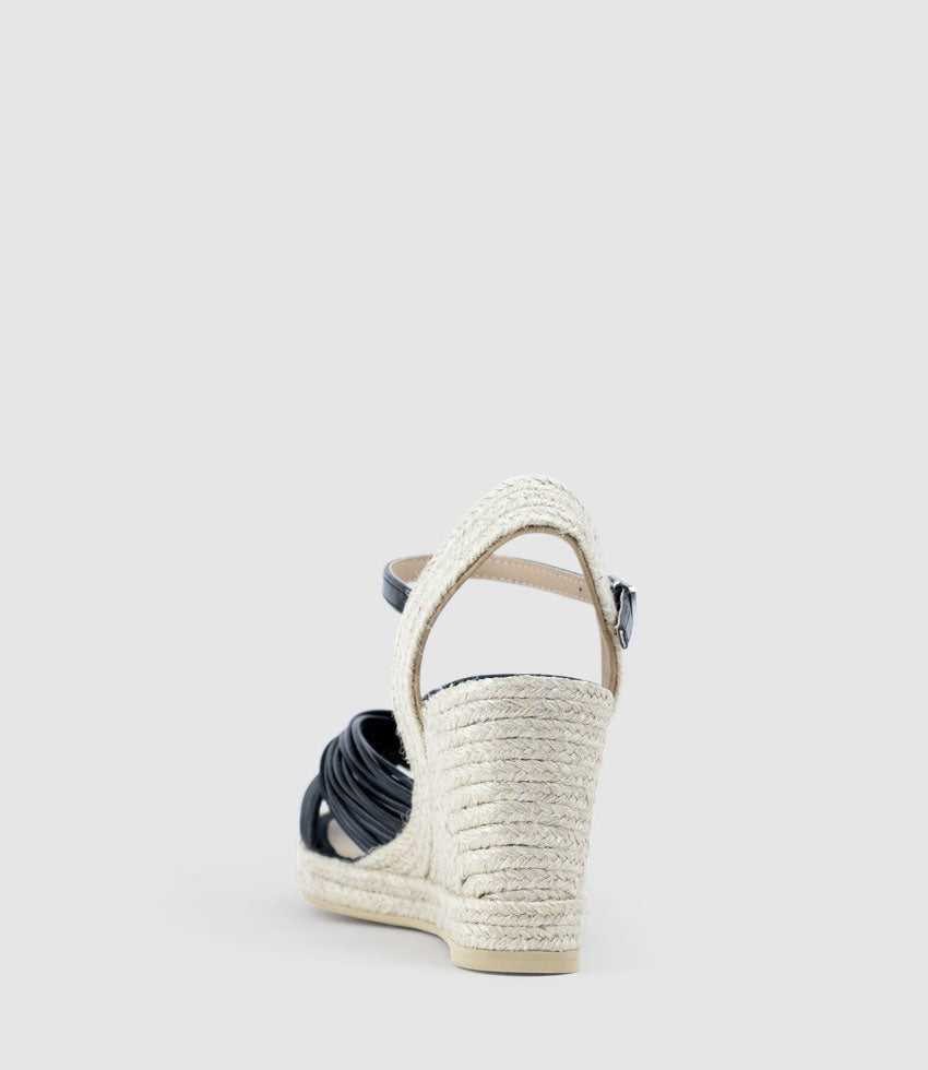 MALANI Strappy Knot Espadrille in Black - Edward Meller