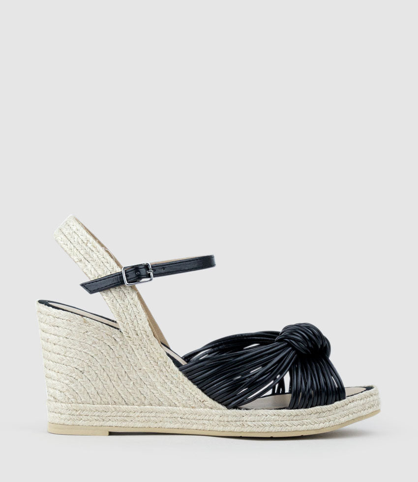 MALANI Strappy Knot Espadrille in Black - Edward Meller