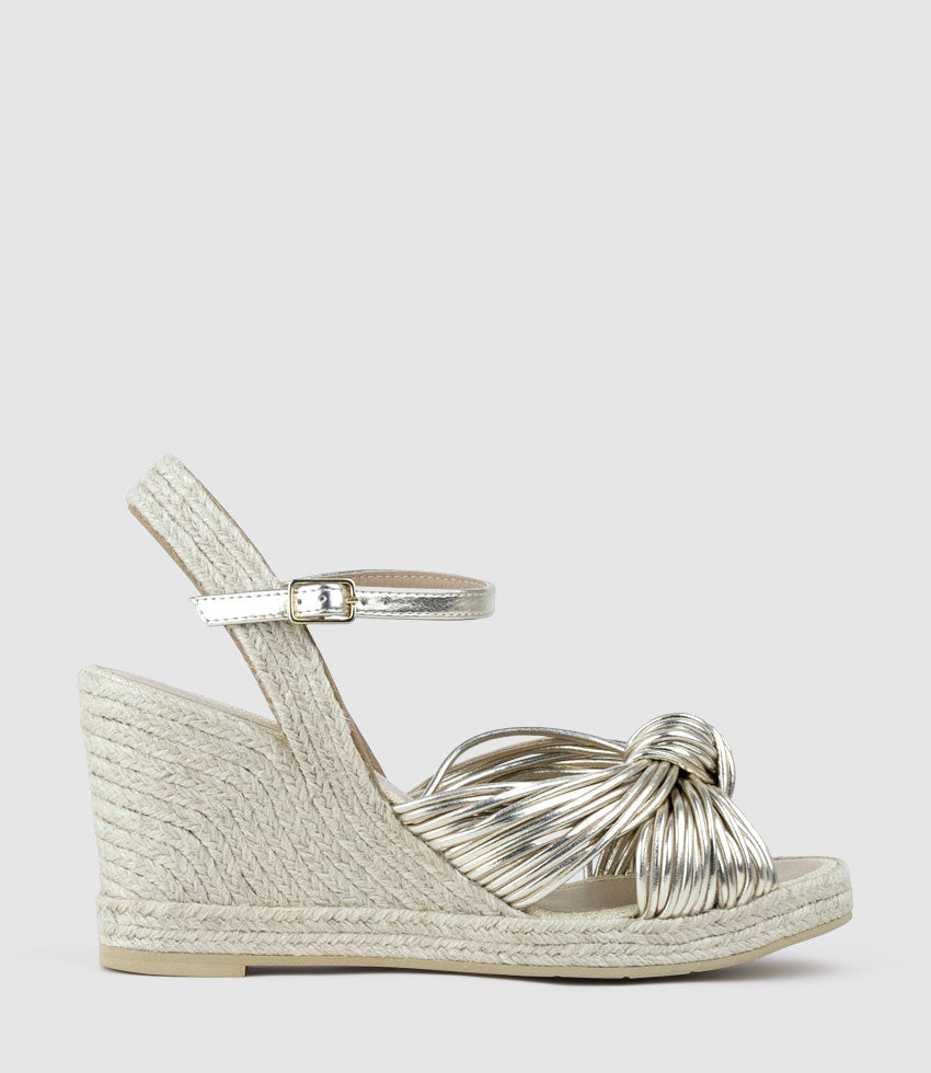 MALANI Strappy Knot Espadrille in Platino - Edward Meller