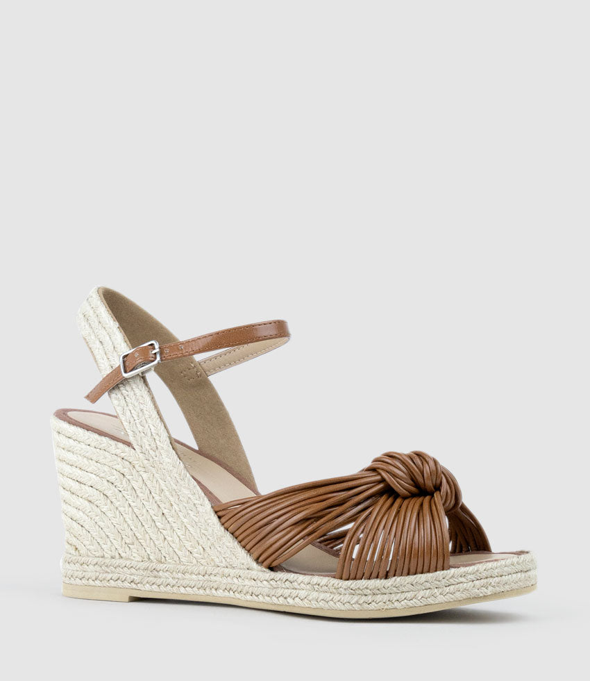 MALANI Strappy Knot Espadrille in Tan - Edward Meller