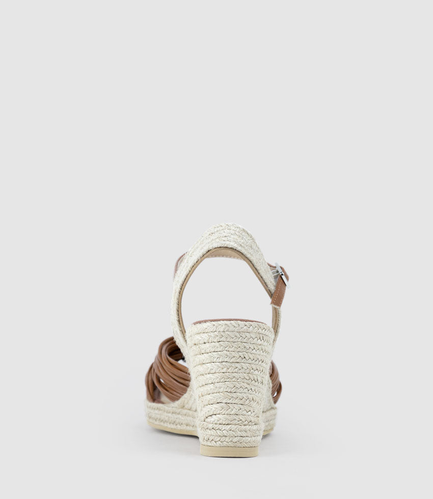 MALANI Strappy Knot Espadrille in Tan - Edward Meller