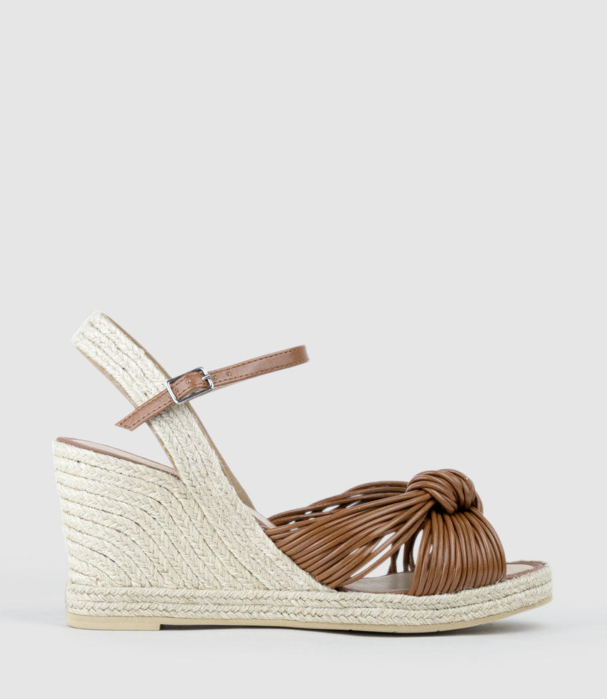 MALANI Strappy Knot Espadrille in Tan - Edward Meller