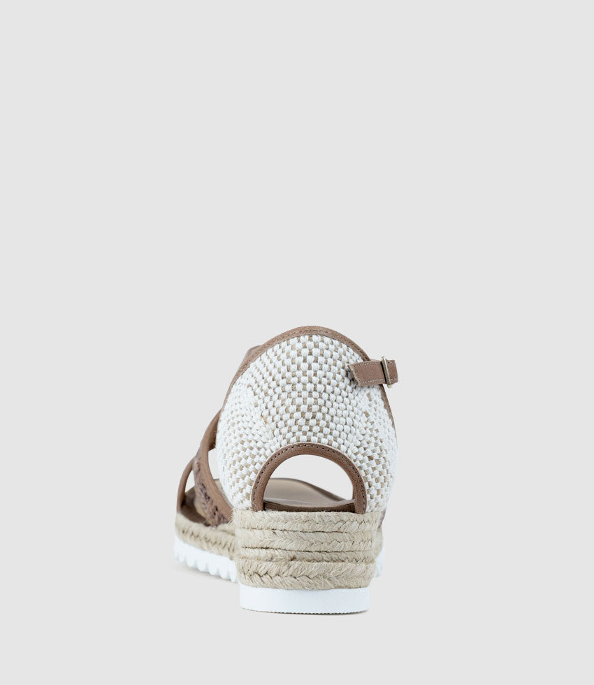 MARLENE Raffia Front Espadrille in Mocha - Edward Meller