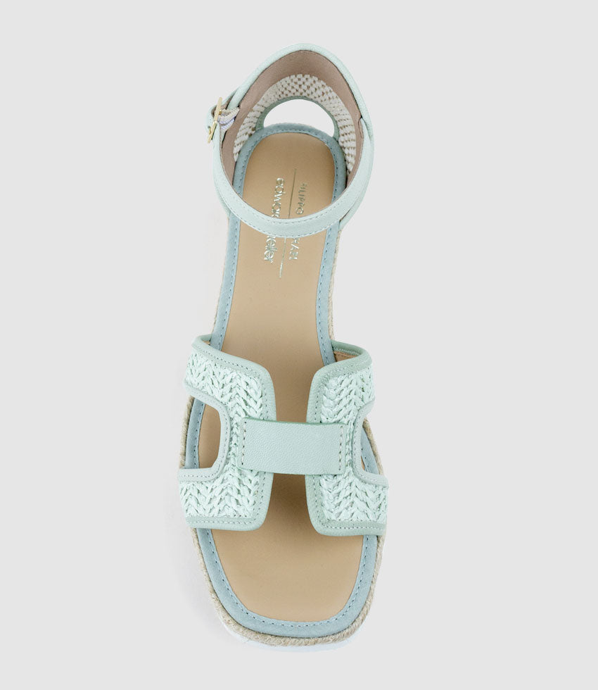 MARLENE Raffia Front Espadrille in Duck Egg