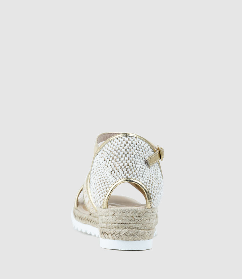 MARLENE Raffia Front Espadrille in Platino