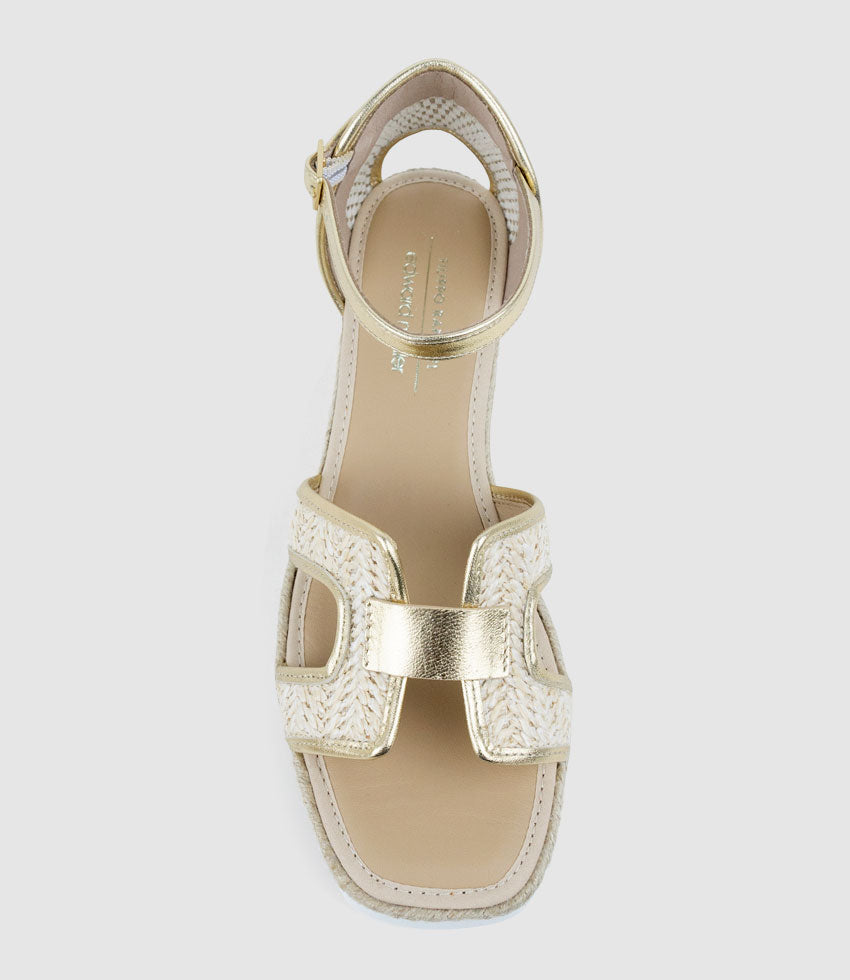 MARLENE Raffia Front Espadrille in Platino