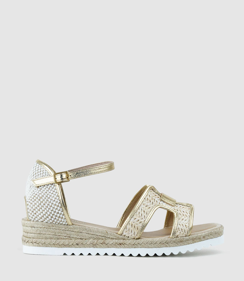 MARLENE Raffia Front Espadrille in Platino