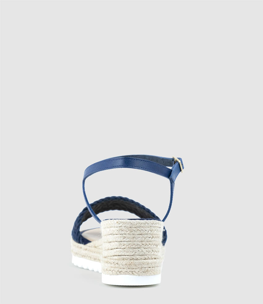 MARTINA Woven Front Espadrille in Navy - Edward Meller