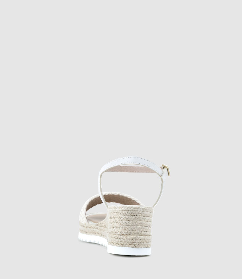 MARTINA Woven Front Espadrille in Offwhite - Edward Meller