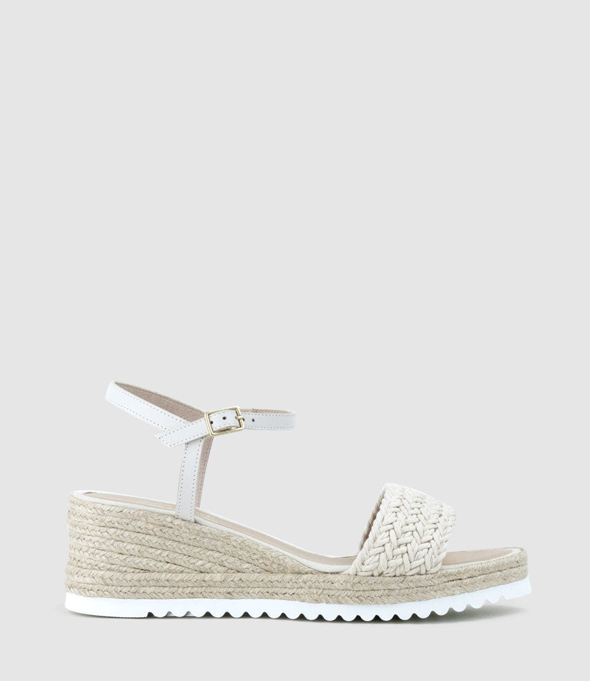 MARTINA Woven Front Espadrille in Offwhite - Edward Meller