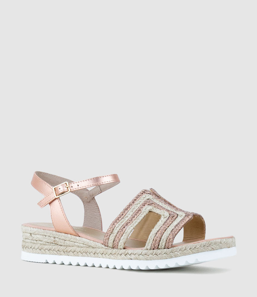 MIKO Geometric Weave Espadrille in Copper