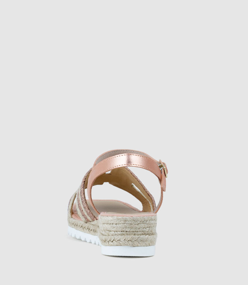 MIKO Geometric Weave Espadrille in Copper