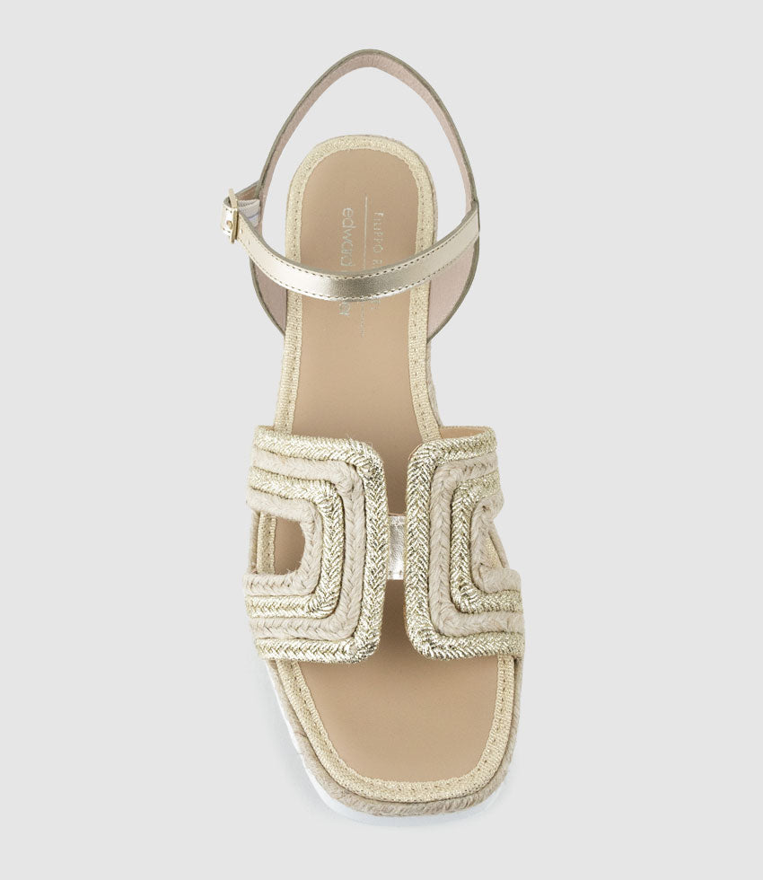 MIKO Geometric Weave Espadrille in Platino