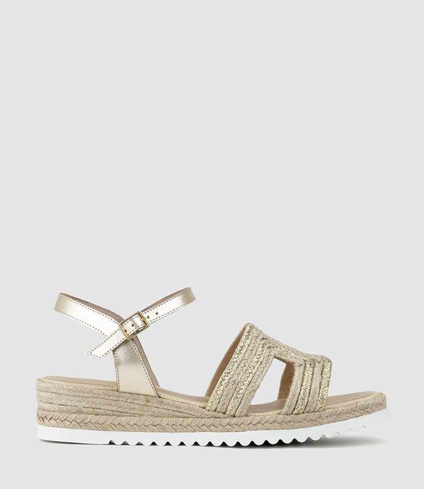 MIKO Geometric Weave Espadrille in Platino