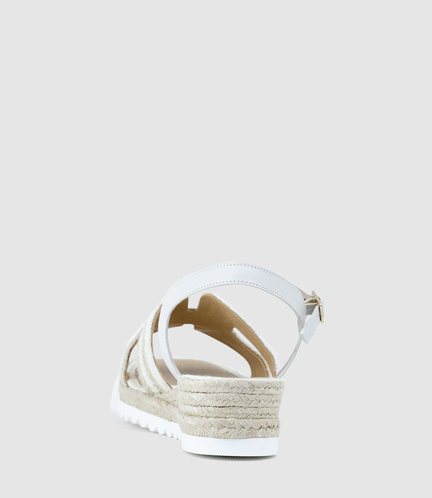 MIKO Geometric Weave Espadrille in White