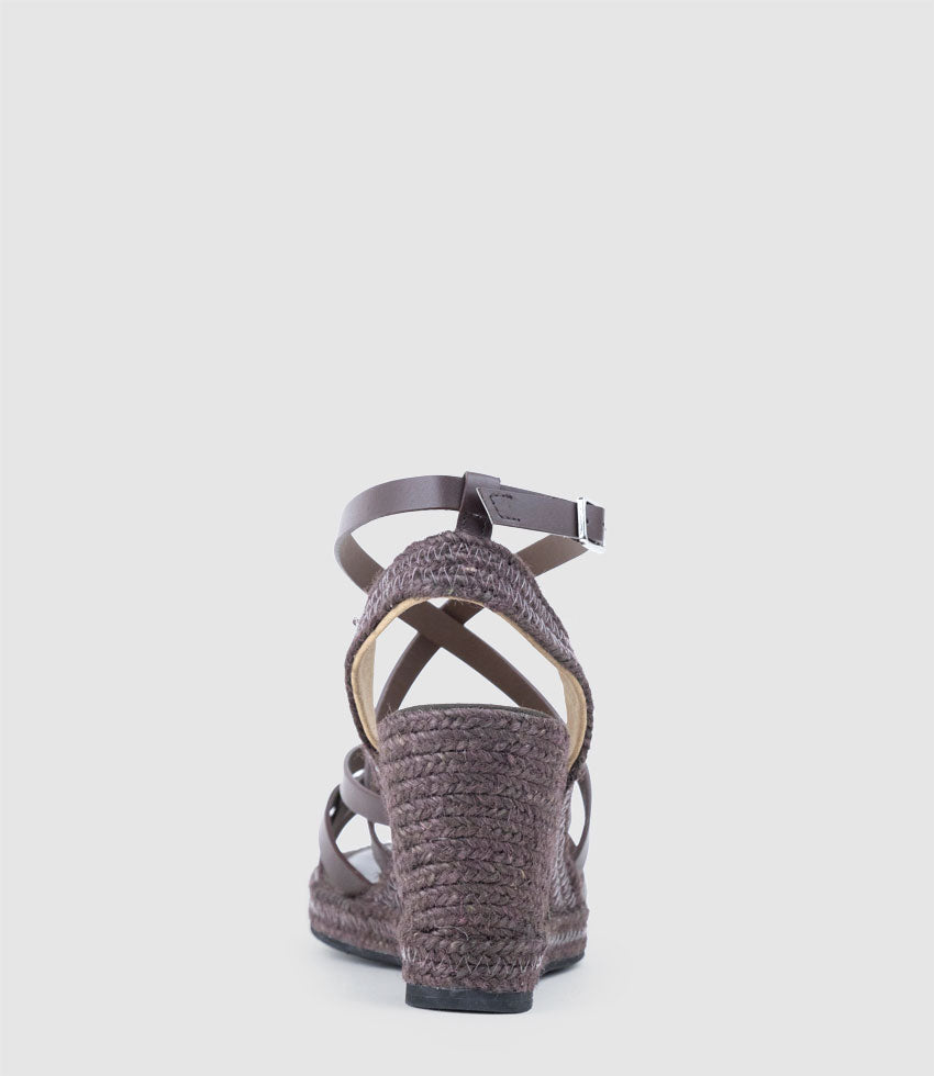 MILENA Strappy Tonal Espadrille in Brown - Edward Meller