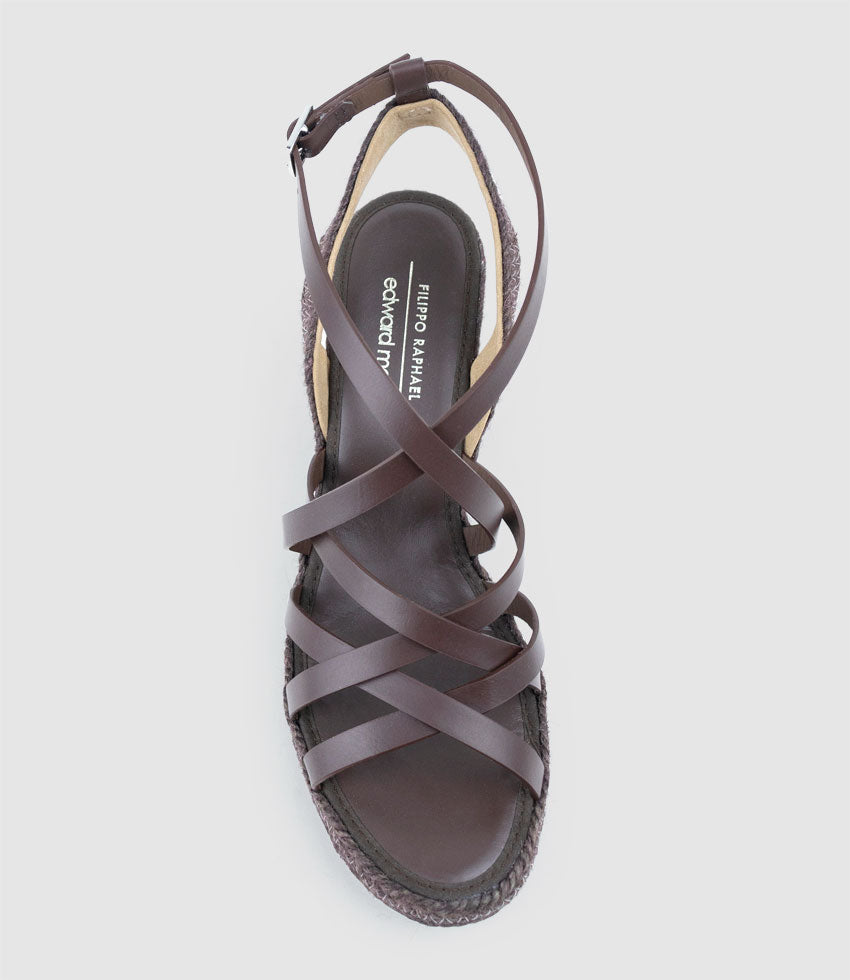 MILENA Strappy Tonal Espadrille in Brown - Edward Meller