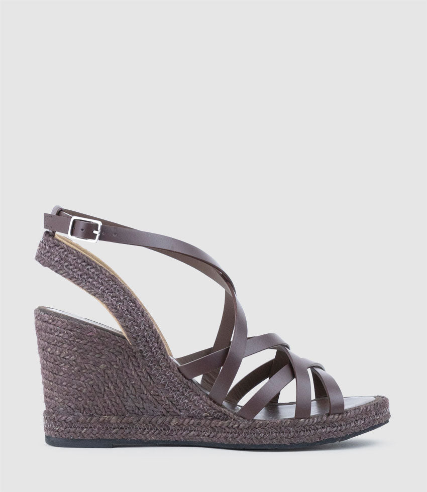 MILENA Strappy Tonal Espadrille in Brown - Edward Meller